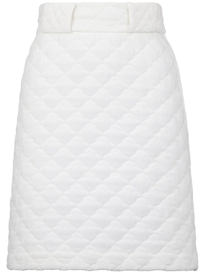 Fendi Quilted High-waisted Skirt In White