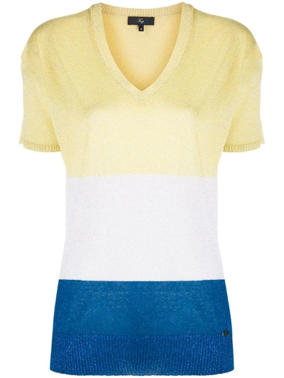 Fay Glitter Knit Top In Yellow