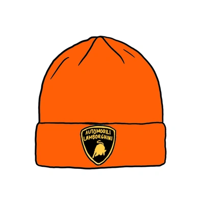 Pre-owned Supreme  Automobili Lamborghini Beanie Orange