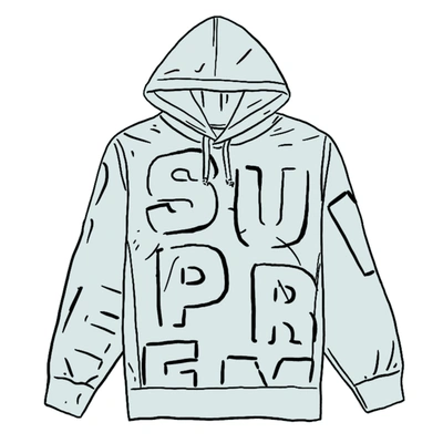 Pre-owned Supreme  Cutout Letters Hooded Sweatshirt Ice Blue