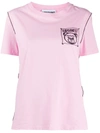 Moschino Embroidered Logo T-shirt In Pink