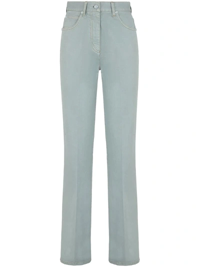 Fendi Logo-patch Straight-leg Jeans In Blue