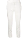 Vince Cropped Skinny-fit Trousers In White