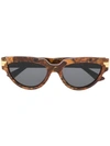 Bottega Veneta Cat Eye Sunglasses In Brown