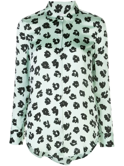 Equipment Abstract Print Shirt In Green