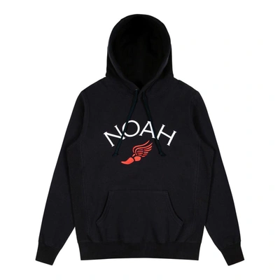 Pre-owned Noah  Winged Foot Embroidered Hoodie Black