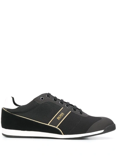 Hugo Boss Low-top Lace Up Sneakers In Black