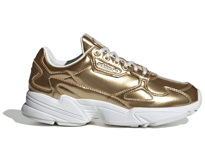 Pre-owned Adidas Originals Adidas Falcon Gold Metallic Crystal White (women's) In Gold Metallic/gold Metallic/crystal White