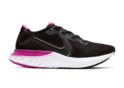 Pre-owned Nike Renew Run Black White (women's) In Black/white-fire Pink-metallic Dark Grey