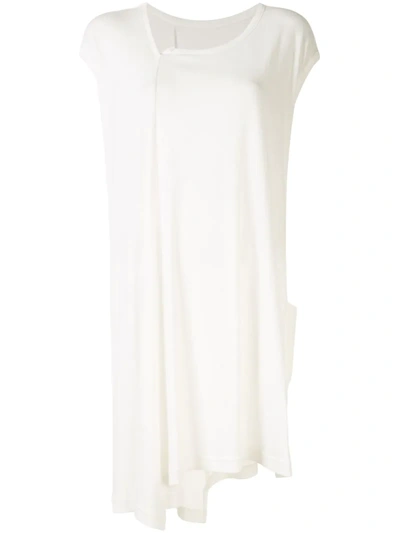 Y's Asymmetric T-shirt Dress In White