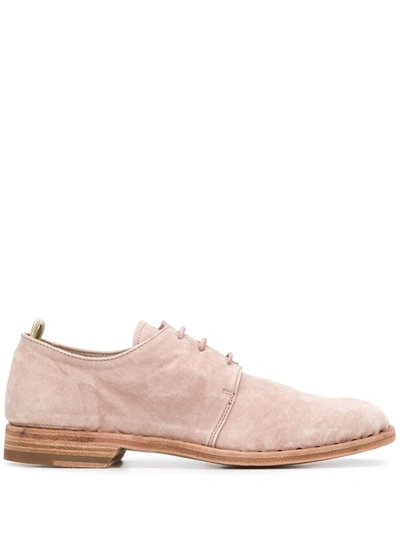 Officine Creative Oliver Almond Toe Brogues In Pink