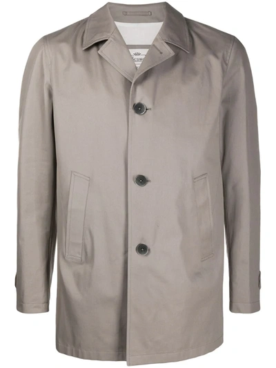Herno Single-breasted Trench Coat In Neutrals