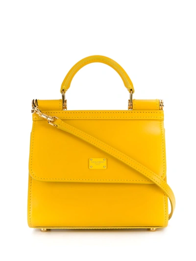 Dolce & Gabbana Mini Sicily 58 Crossbody Bag In Yellow