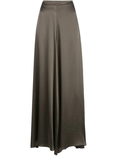 Voz Charmeuse Palazzo Trousers In Brown