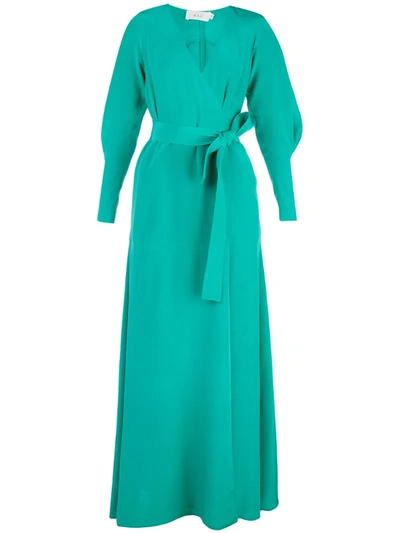 A.l.c Nakia Wrap Style Long Dress In Emerald