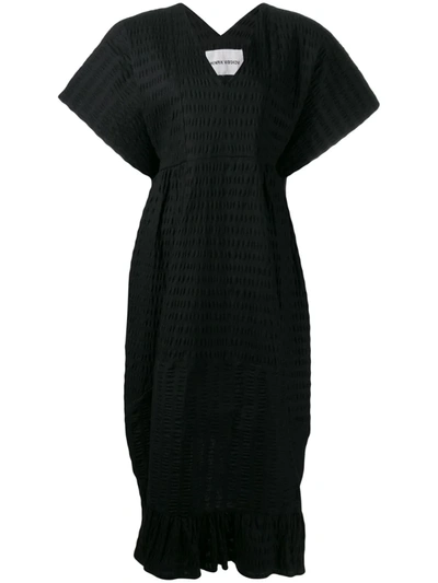 Henrik Vibskov Ruched Pattern Midi Dress In Black