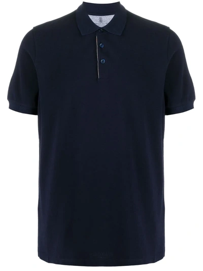 Brunello Cucinelli Short-sleeved Polo Shirt In Blue