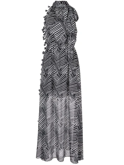 Sachin & Babi Tatum Zebra-pattern Maxi Dress In Black