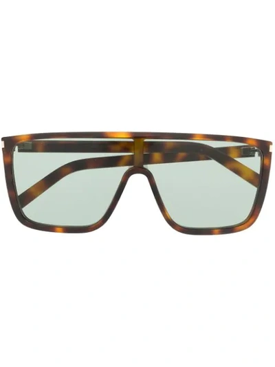 Saint Laurent Sl364 Navigator-frame Sunglasses In Brown