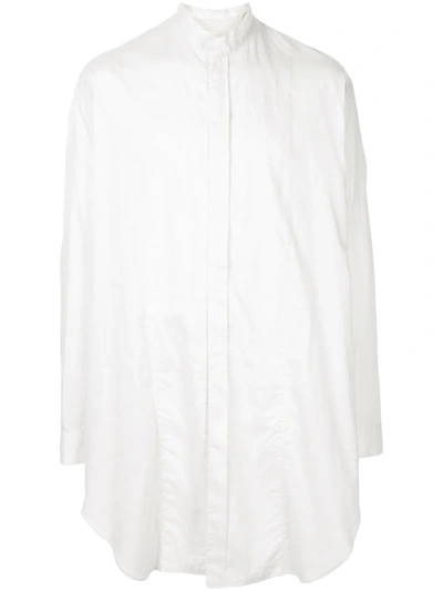 Julius Long-line Shirt In White