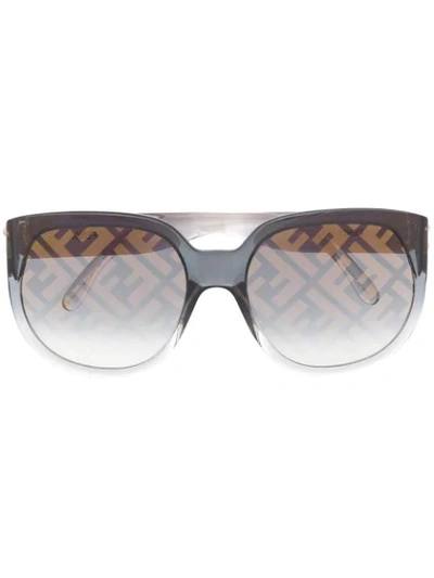 Fendi Ff-decal Oversized Sunglasses In Grey