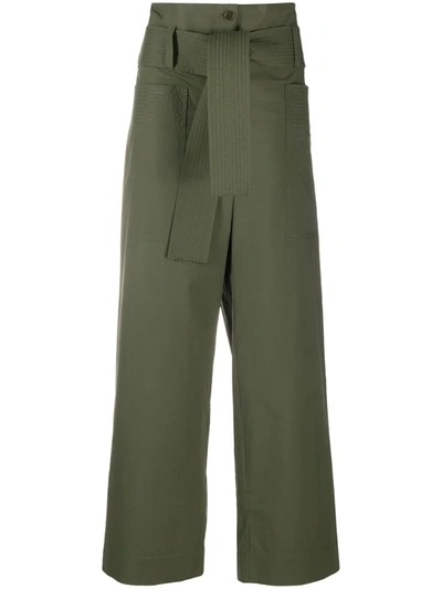 P.a.r.o.s.h. Canyon Belted Trousers In Green