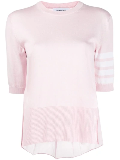 Thom Browne 4-bar Stripe Knit Jumper In Pink