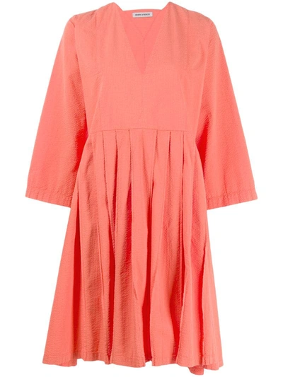Henrik Vibskov Pleated Oversized Dress In Orange