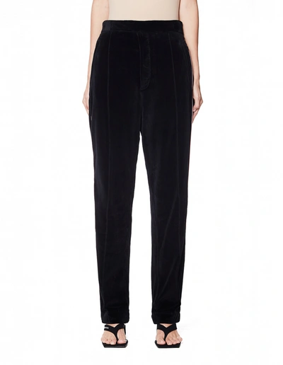 Haider Ackermann Black Velvet Cotton Trousers