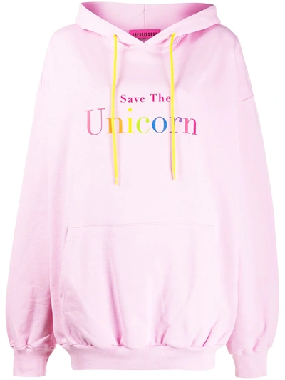 Ireneisgood Unicorn Cotton Sweatshirt Hoodie In Pink