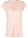 James Perse U-neck Cotton T-shirt In Neutrals