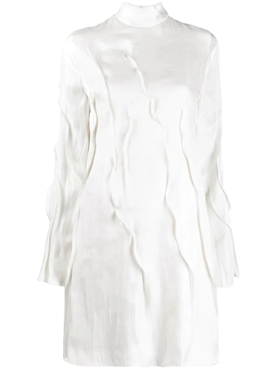 Kenzo Wave Flared Sleeves Dress In White