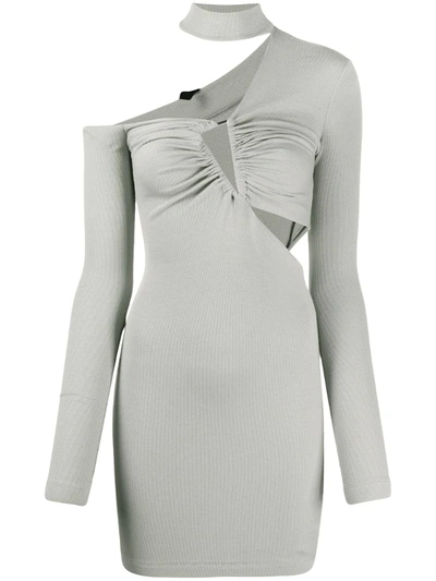 Ben Taverniti Unravel Project Cut-out Ribbed Dress In Grey
