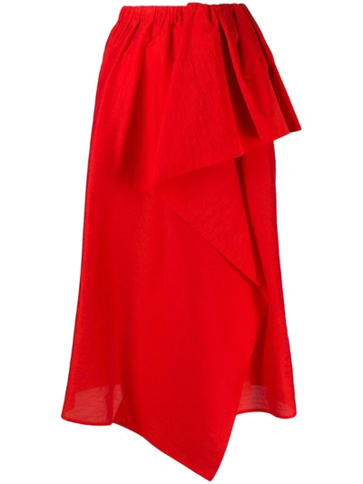 Christian Wijnants Asymmetric Ruffle Skirt In Red