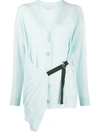 Stella Mccartney Wrap-style Buckle-strap Cardigan In Blue