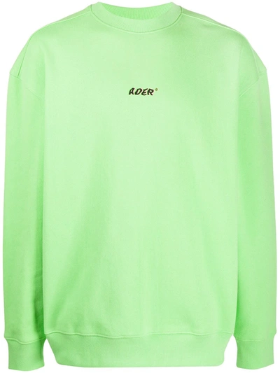 Ader Error Logo-print Crew Neck Sweatshirt In Green
