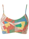 Amir Slama Cropped Printed Top In Multicolour