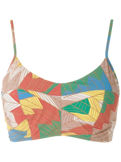 Amir Slama Cropped Printed Top In Multicolour