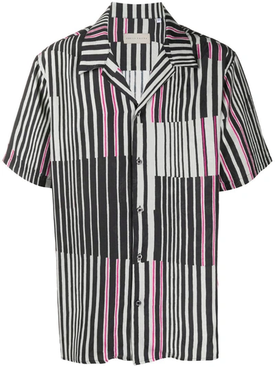 Paura Striped Short-sleeve Shirt In Black