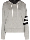 Moncler Logo Stripe Hoodie In Grey