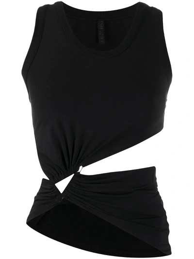 Ben Taverniti Unravel Project Cut-out Waistcoat Top In Black