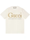 Gucci Glitter Logo Print Jersey T-shirt In Neutrals