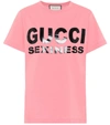 Gucci Logo Print Jersey T-shirt In Pink