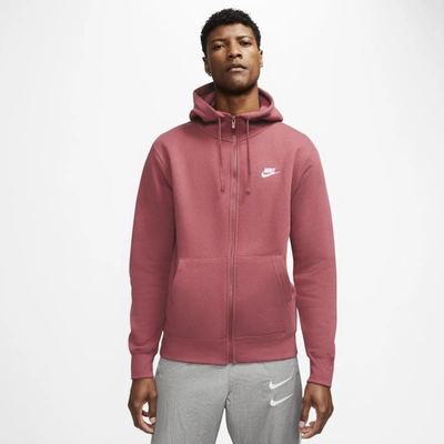 Nike Sportswear Club Fleece Men's Full-zip Hoodie In Red
