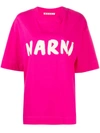 Marni Oversize Logo Cotton Jersey T-shirt In Fuchsia