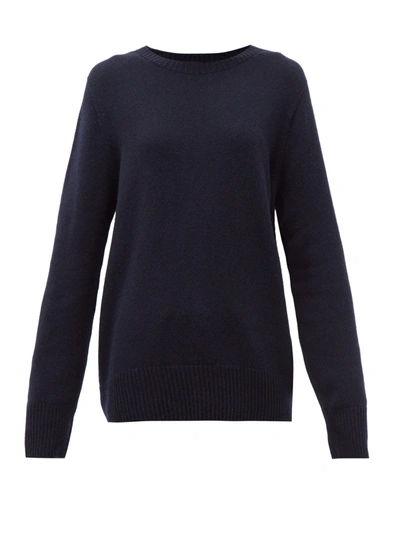 The Row Sibel Wool & Cashmere Knit Sweater In Navy