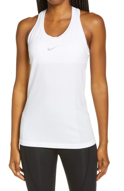 Nike Infinite Women's Running Tank In White/ Reflective Silver