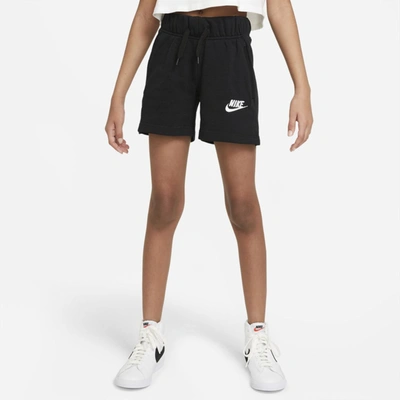 Nike Kids' Big Girls Sportswear Club French Terry Shorts In Black