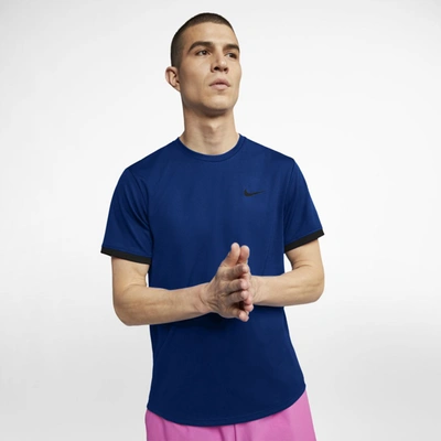 Nike Yoga Dri-fit Men's Short-sleeve Top (deep Royal Blue) - Clearance Sale In Game Royal,black,black