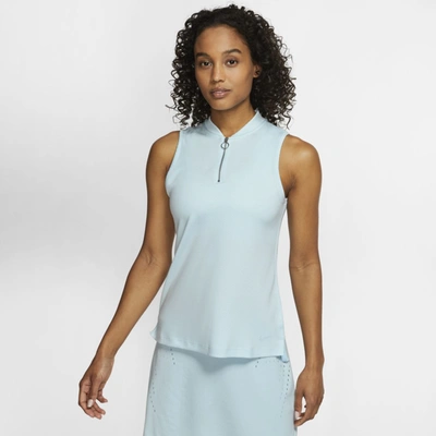 Nike Dri-fit Womens Sleeveless Golf Polo In Blue